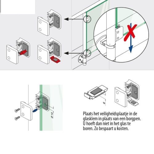 RVS-INOX 316 borgpen voor glasklem - 26 - Afbeelding 3