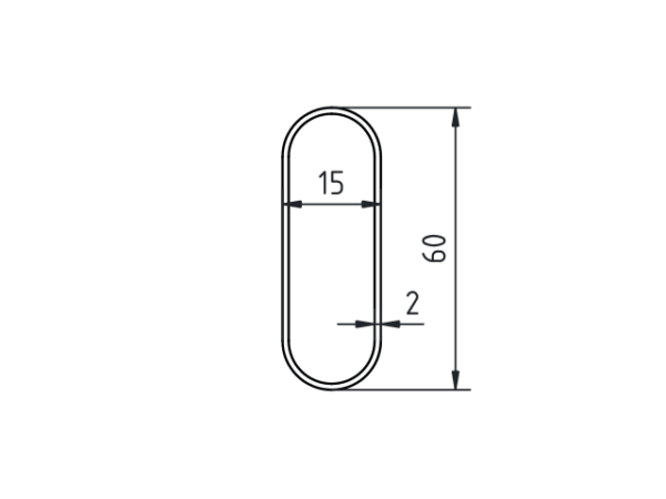 Buis plat ovaal 60 x 15
