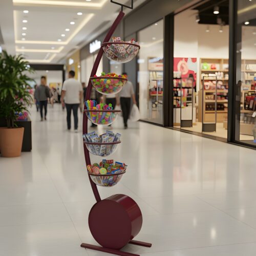 Het dispalay met 5 kunststof bakjes van Metaalstore is er met of zonder reclamehouder.