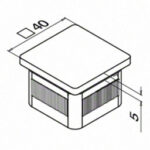 Eindkap voor koker RVS-INOX 40x40x2 - Afbeelding 2