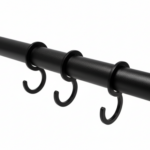 Garderobehaken zwart fijnstructuur