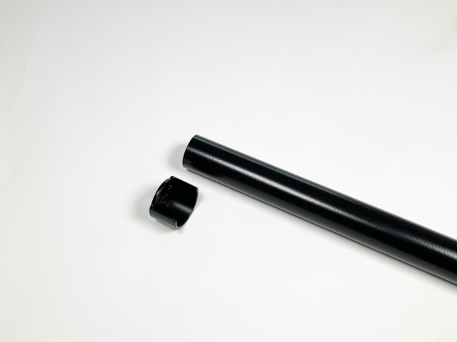Garderobestang voor flens half open in zwart Ø32 mm - Afbeelding 3