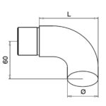 Eindkap gebogen voor buis RVS-INOX 304