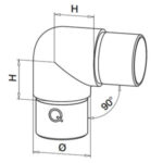 Buisverbinder bocht 90° RVS-INOX 304 Ø42.4 - Afbeelding 2
