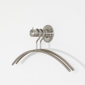 Kledinghaak RVS-INOX met 2 bijpassende kledinghangers - 10 cm
