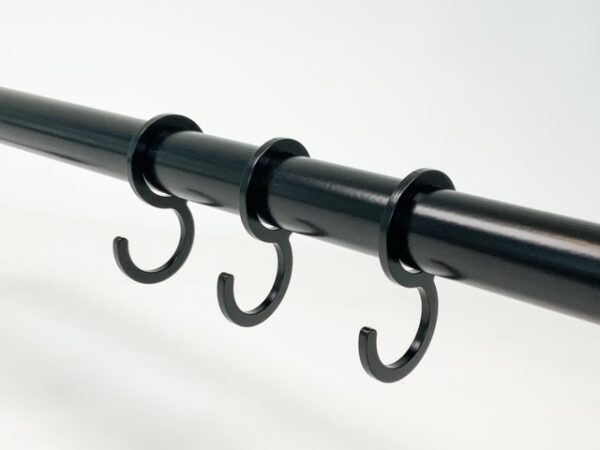 Set van 3 garderobehaken RAL 9005 mat zwart