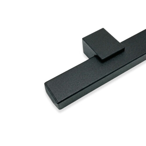 Trapleuning zwart fijnstructuur met design inslagdop