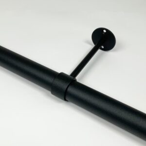 Afstandsteun zwart fijnstructuur RAL 9005. te koop in 8 cm, 14 cm, en 25 cm tot hart buis.