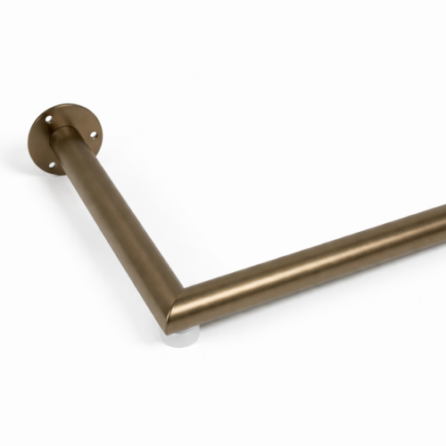 Garderobestang met hoek brons