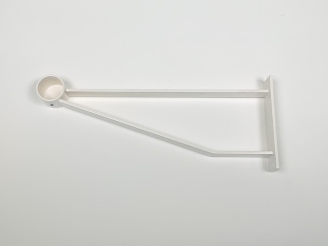 Garderobesteun extra sterk wit Ø32 mm - 25 cm tot hart buis - Afbeelding 2