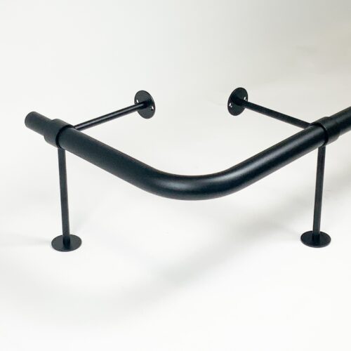 Hoekstuk gebogen voor voetrail zwart fijnstructuur