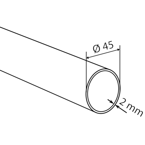 Aluminium buis 45x2
