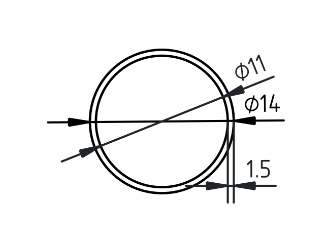 Buis RVS-INOX geslepen 14 x 15