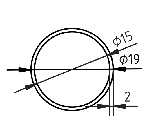 Buis RVS-INOX geslepen 19 x 2