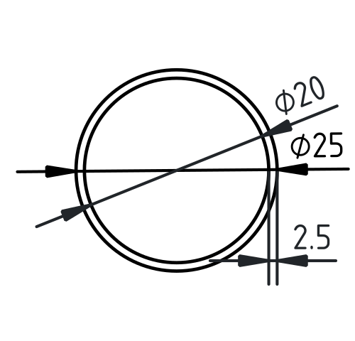 Buis RVS-INOX geslepen 25 x 25