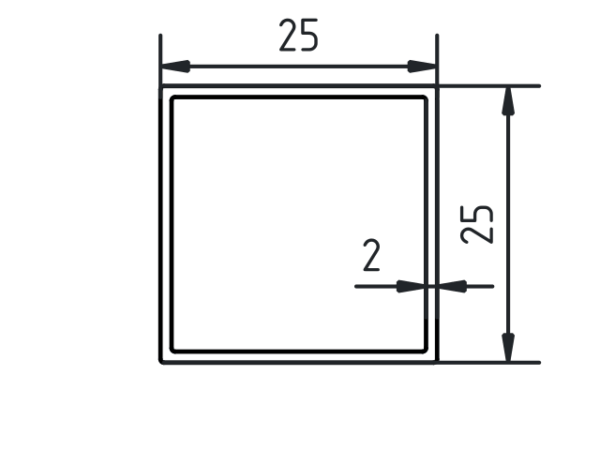 Koker 25 x 25 x 2