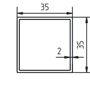 Koker 35 x 35 x 2