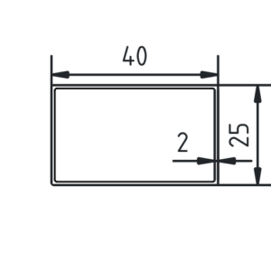 Koker 40 x 25 x 2