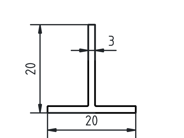 T-profiel-20 x 20 x 3