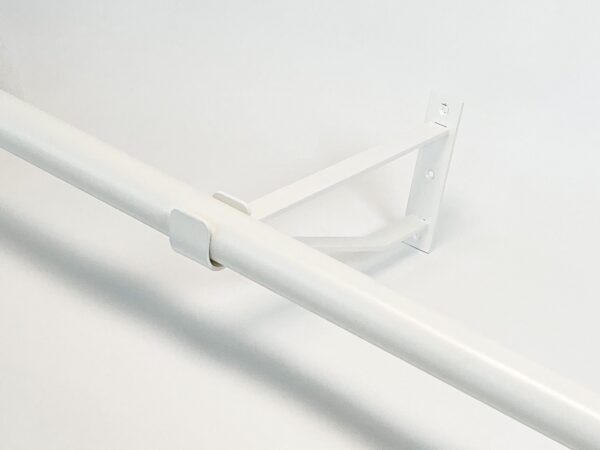 Garderobesteun extra sterk. Diameter 35 mm. Half open. RAL 9010 wit.