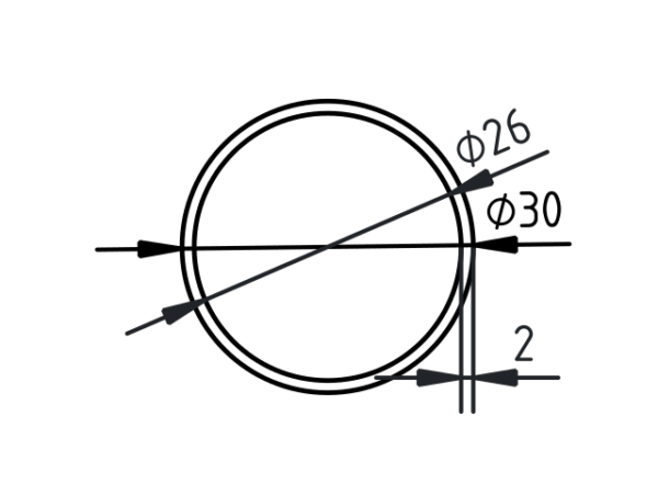 Buis aluminium brut Ø30x2 mm - Afbeelding 2