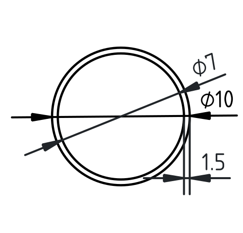 Buis RVS-INOX geslepen 10 x 15