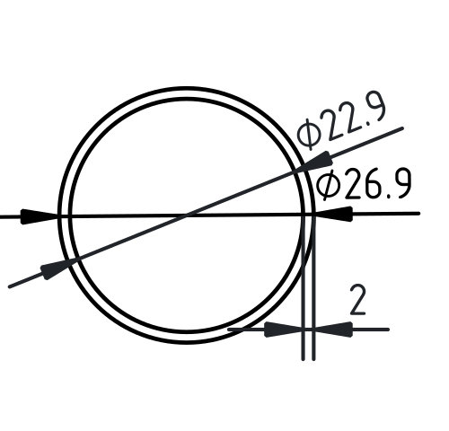 Buis RVS-INOX geslepen 269 x 2