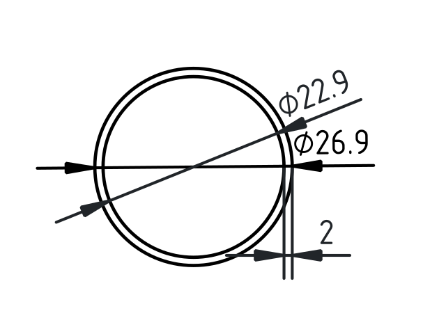 Buis RVS-INOX geslepen 269 x 2