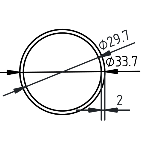 Buis RVS-INOX geslepen 337 x 2