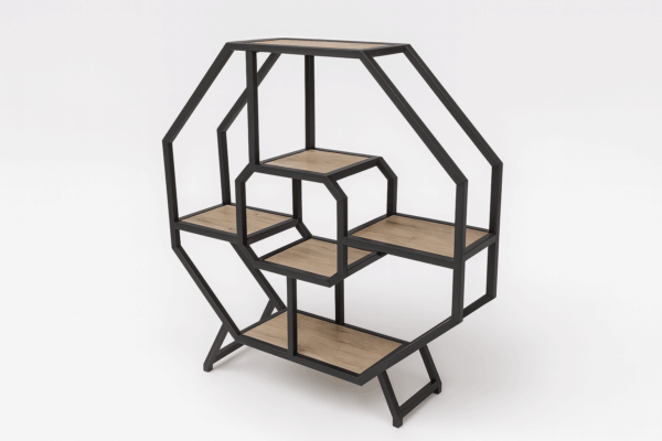 Design wandmeubel honingraat op pootjes.