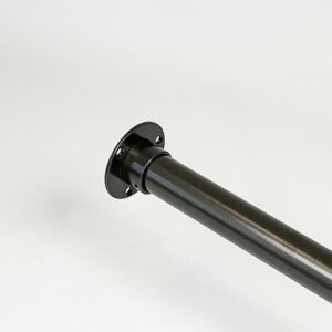 Garderobestang Gun Metal met flens-rozet.