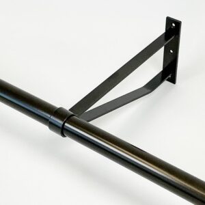 Garderobesteun extra sterk Gun Metal. 30 cm tot hart buis. Gemonteerd aan de buis.