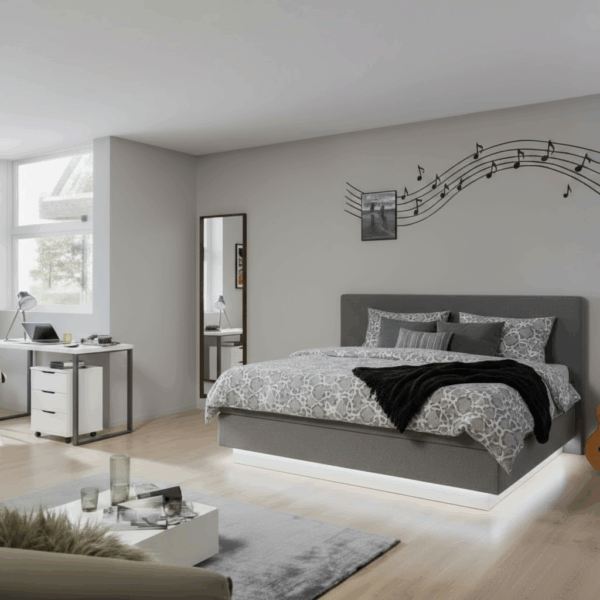 design wandspiegel op slaapkamer.