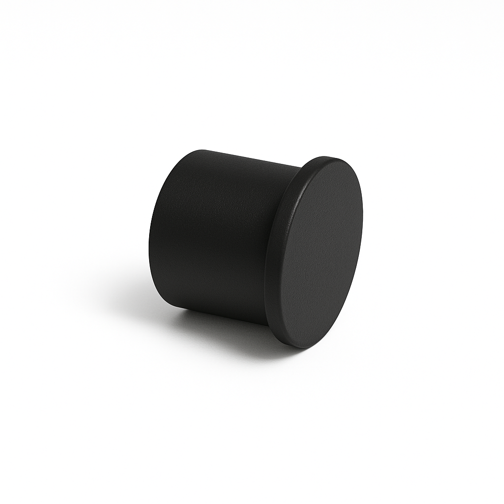 Eindkap zwart fijnstructuur voor voetrail.