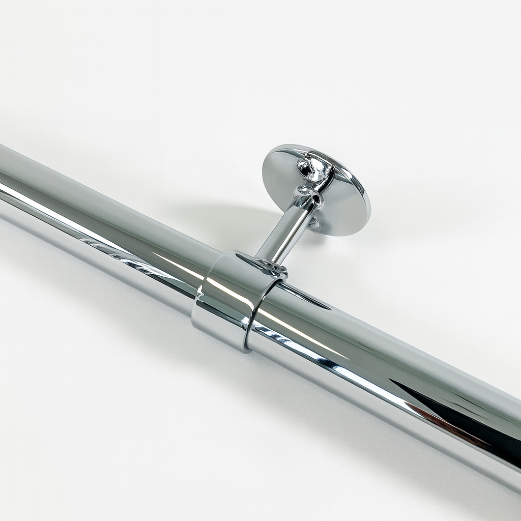 Garderobestang voor flens half open in chroom Ø25.4 mm - Afbeelding 3