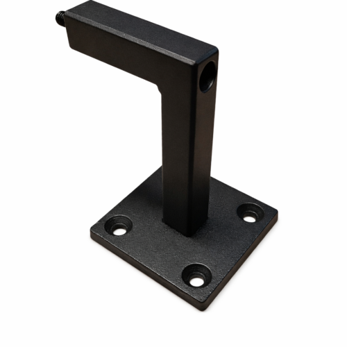 Trapleuninghouder zwart fijnstructuur vierkant hoek